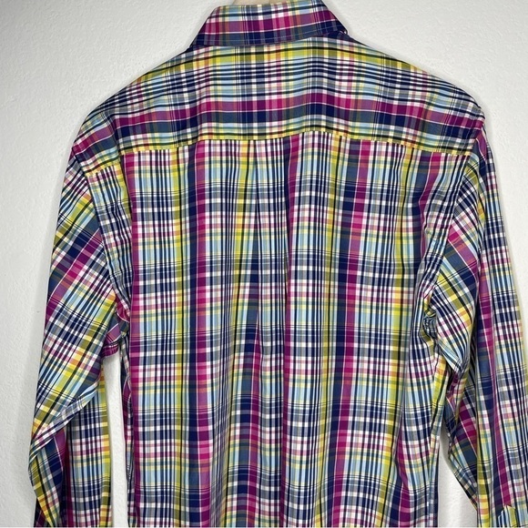 Peter Millar Multi Color Plaid Button Down Dress Shirt - Picture 7 of 8